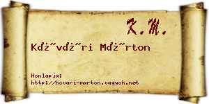 Kővári Márton névjegykártya
